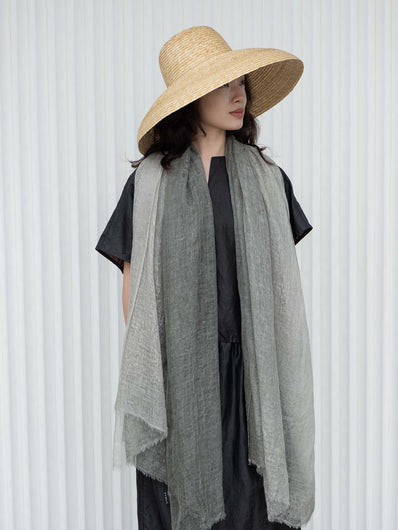 Oats & Rice Ombre Cashmere Scarf in Sage