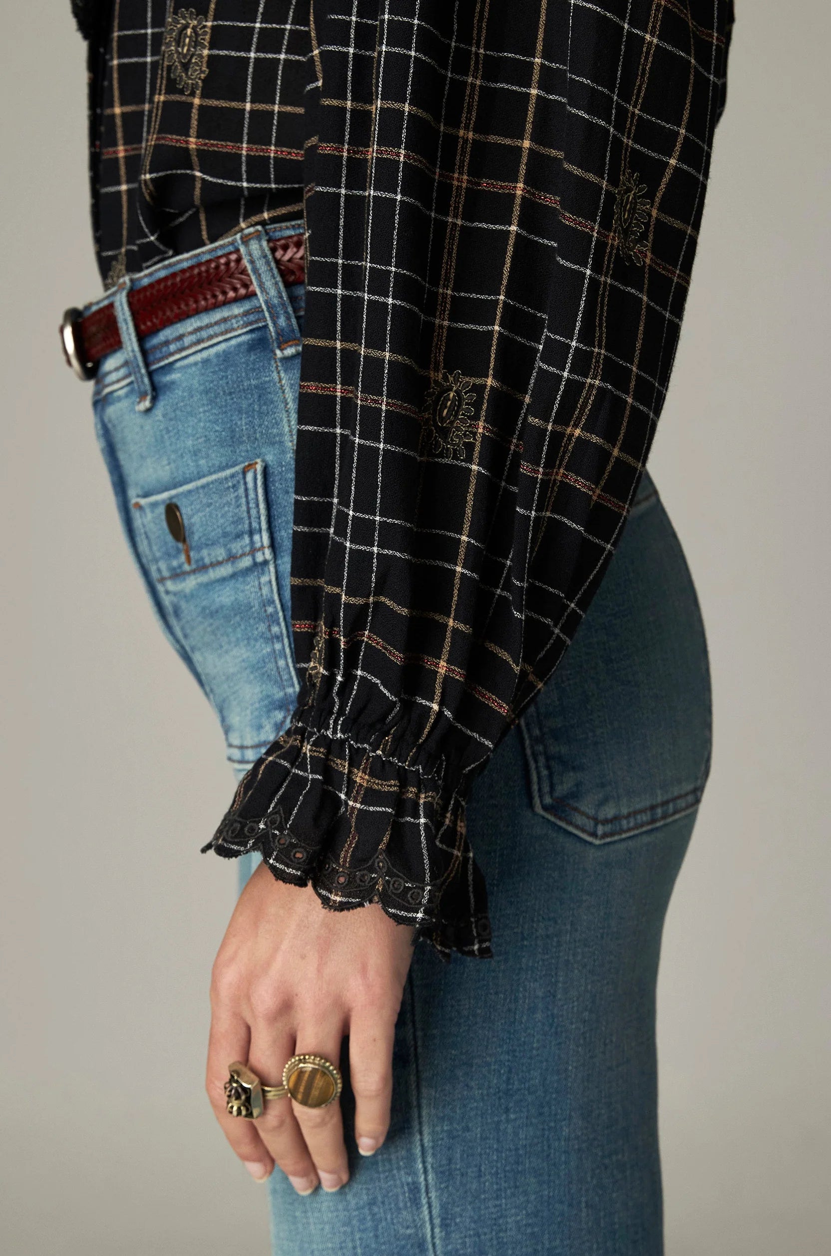 Maison Hotel Coco Blouse - Black Check