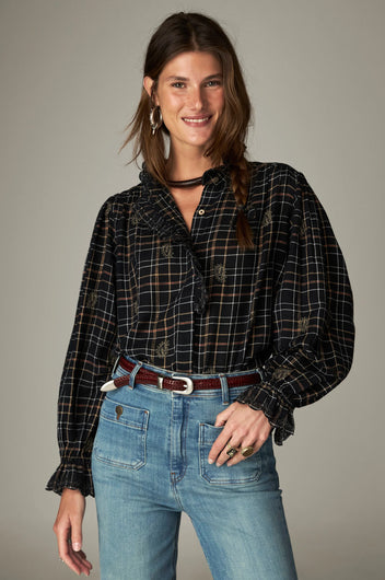 Maison Hotel Coco Blouse - Black Check