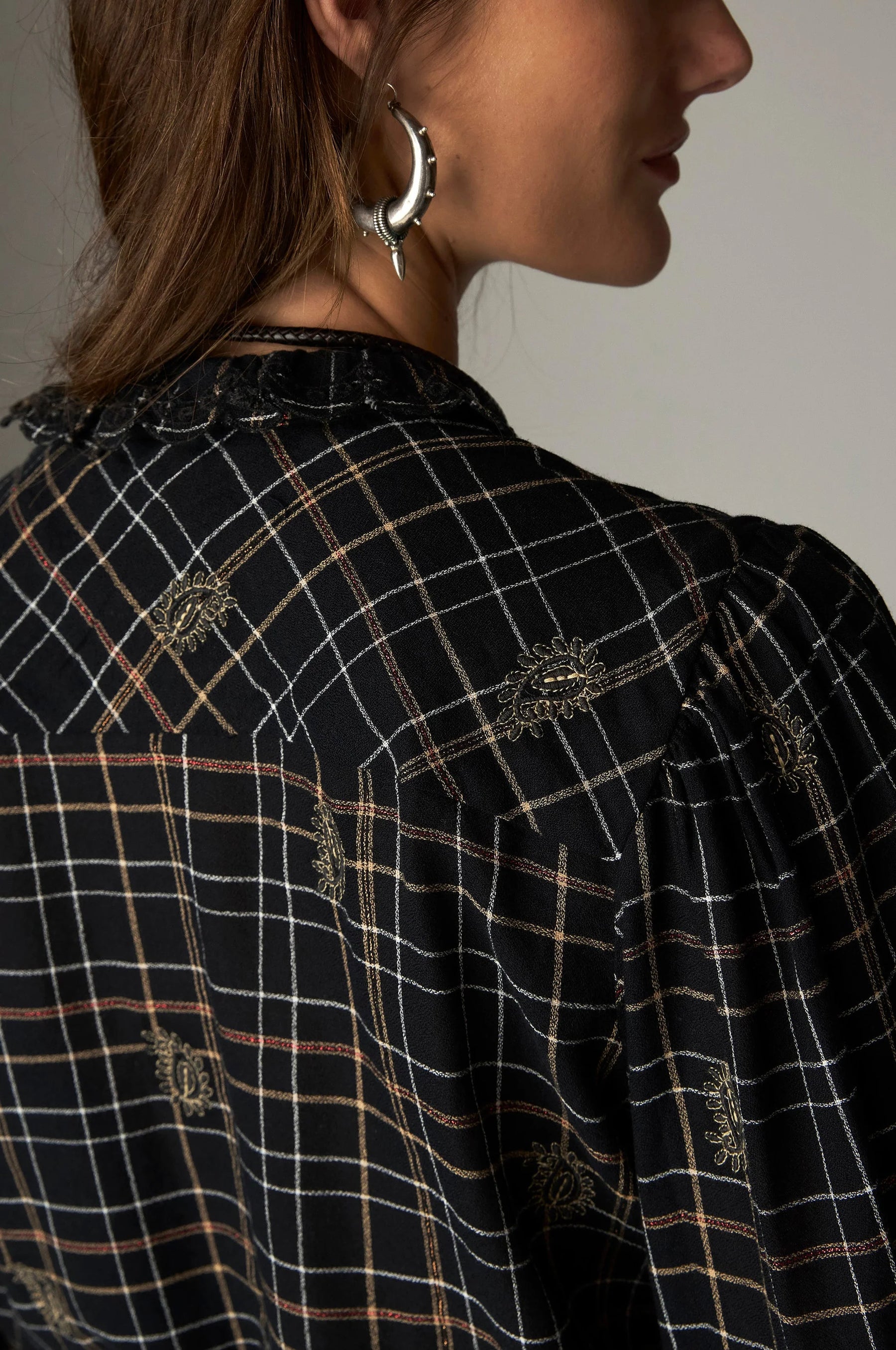 Maison Hotel Coco Blouse - Black Check