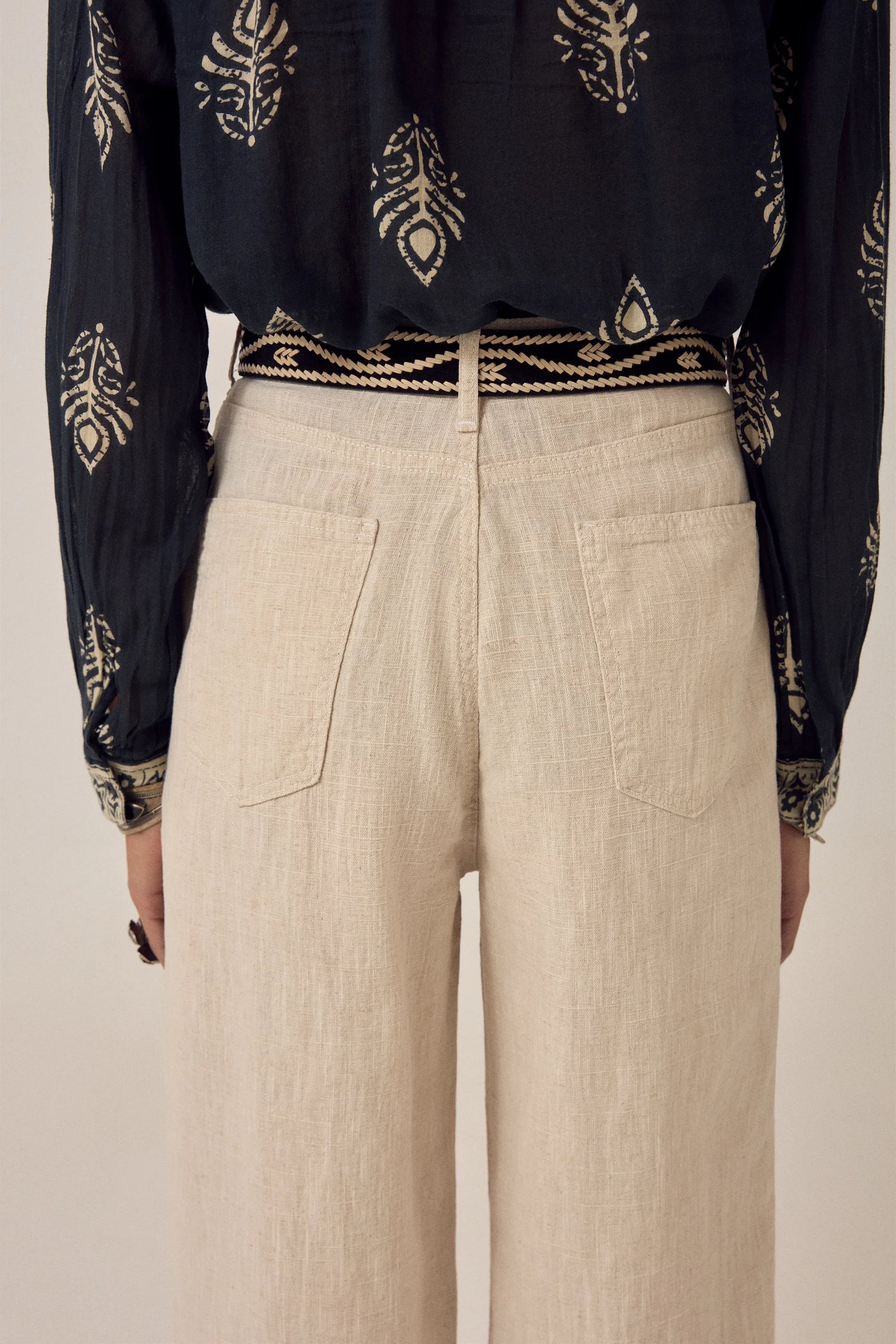 Maison Hotel Marina Rustic Linen Pants in Sand
