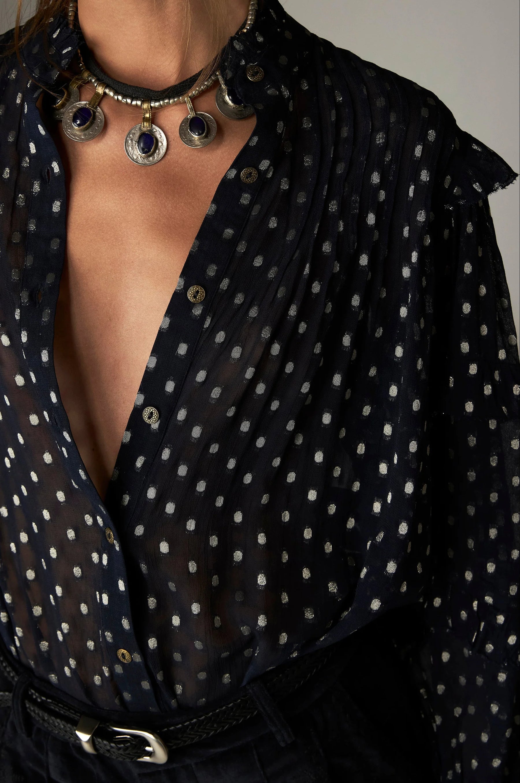 Maison Hotel Simona  Blouse - Navy