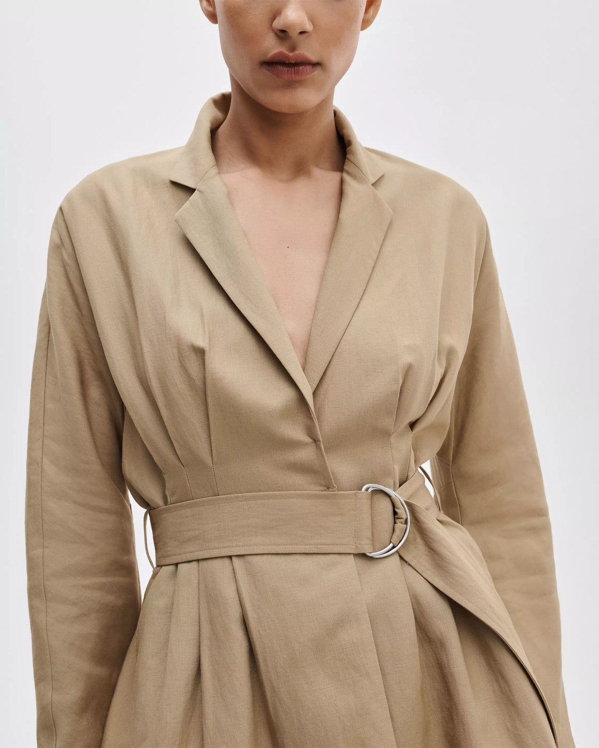 Rag & Bone Mandi Linen Belted Blazer - Tan