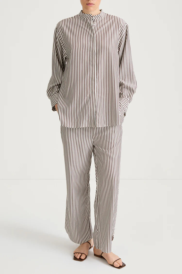 StyleIn Mandria Shirt in Brown Stripe
