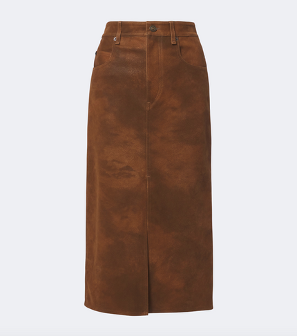 Marant Etoile Bisane Faux Suede Skirt - Brown