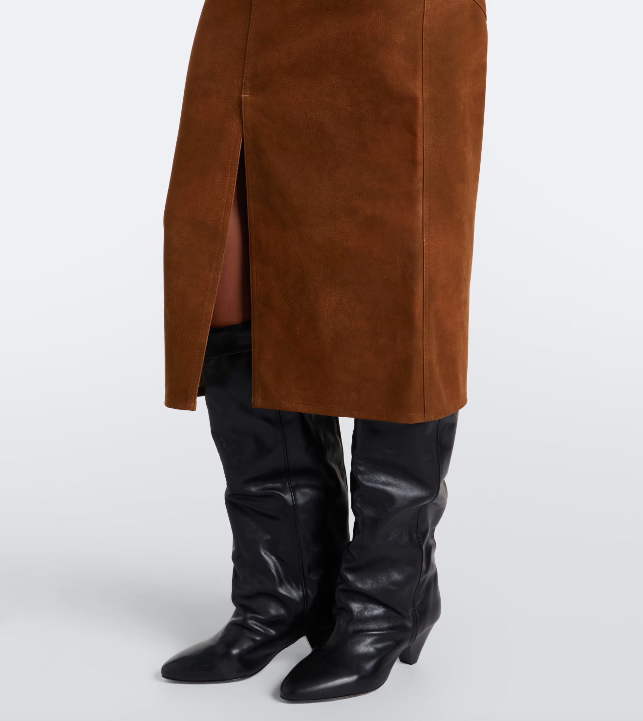 Marant Etoile Bisane Faux Suede Skirt - Brown