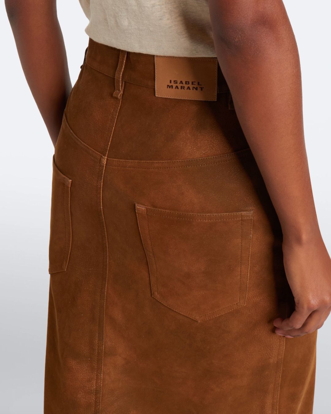 Marant Etoile Bisane Faux Suede Skirt - Brown