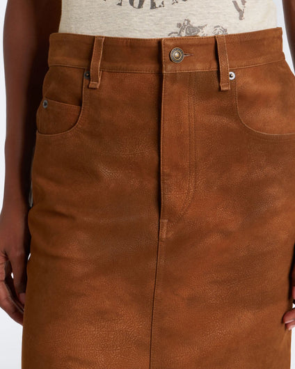 Marant Etoile Bisane Faux Suede Skirt - Brown