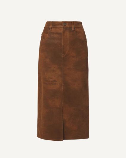 Marant Etoile Bisane Faux Suede Skirt - Brown