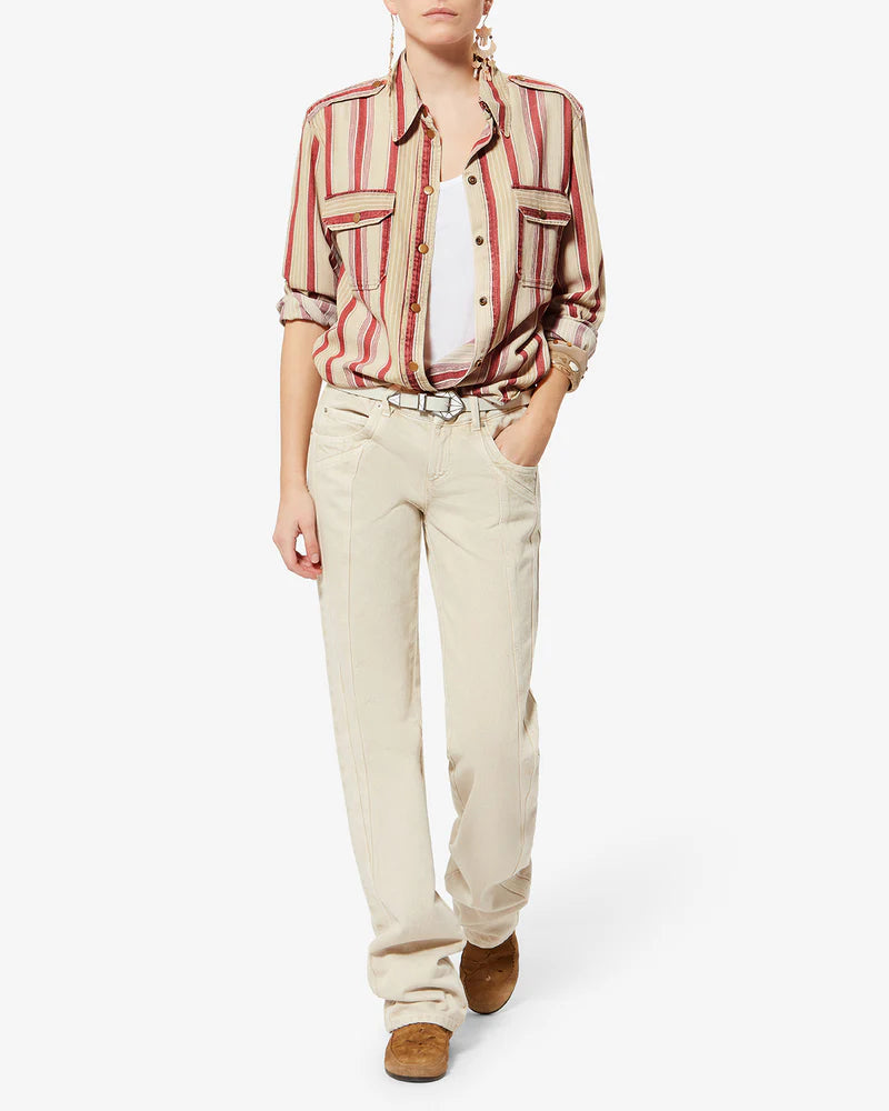 Marant Etoile Gelva Shirt in Beige, Red
