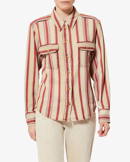 Marant Etoile Gelva Shirt in Beige, Red
