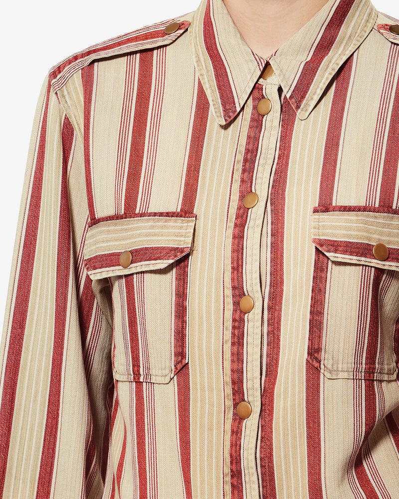 Marant Etoile Gelva Shirt in Beige, Red