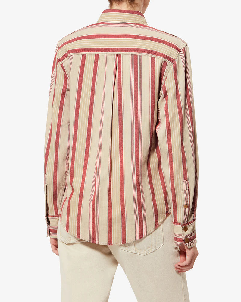 Marant Etoile Gelva Shirt in Beige, Red