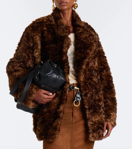 Marant Etoile Jya Shaggy Fur Jacket - Brown