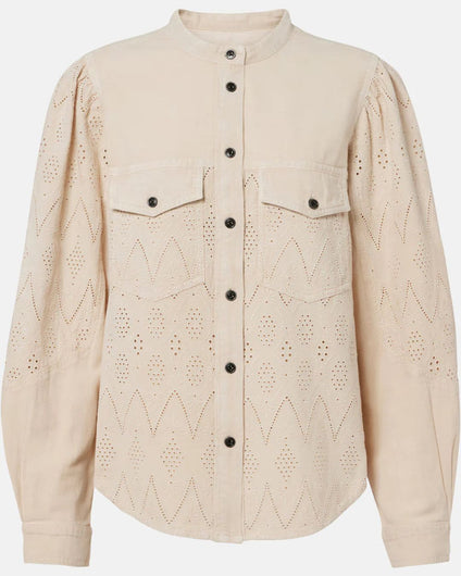 Marant Etoile Kaina Dotted Cutwork Shirt - Beige