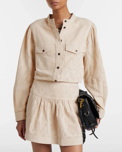Marant Etoile Kaina Dotted Cutwork Shirt - Beige