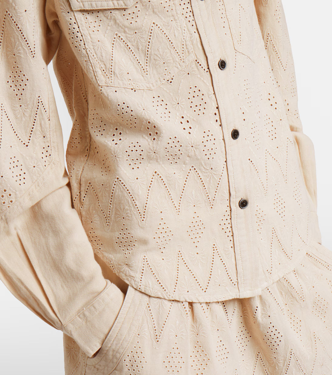 Marant Etoile Kaina Dotted Cutwork Shirt - Beige