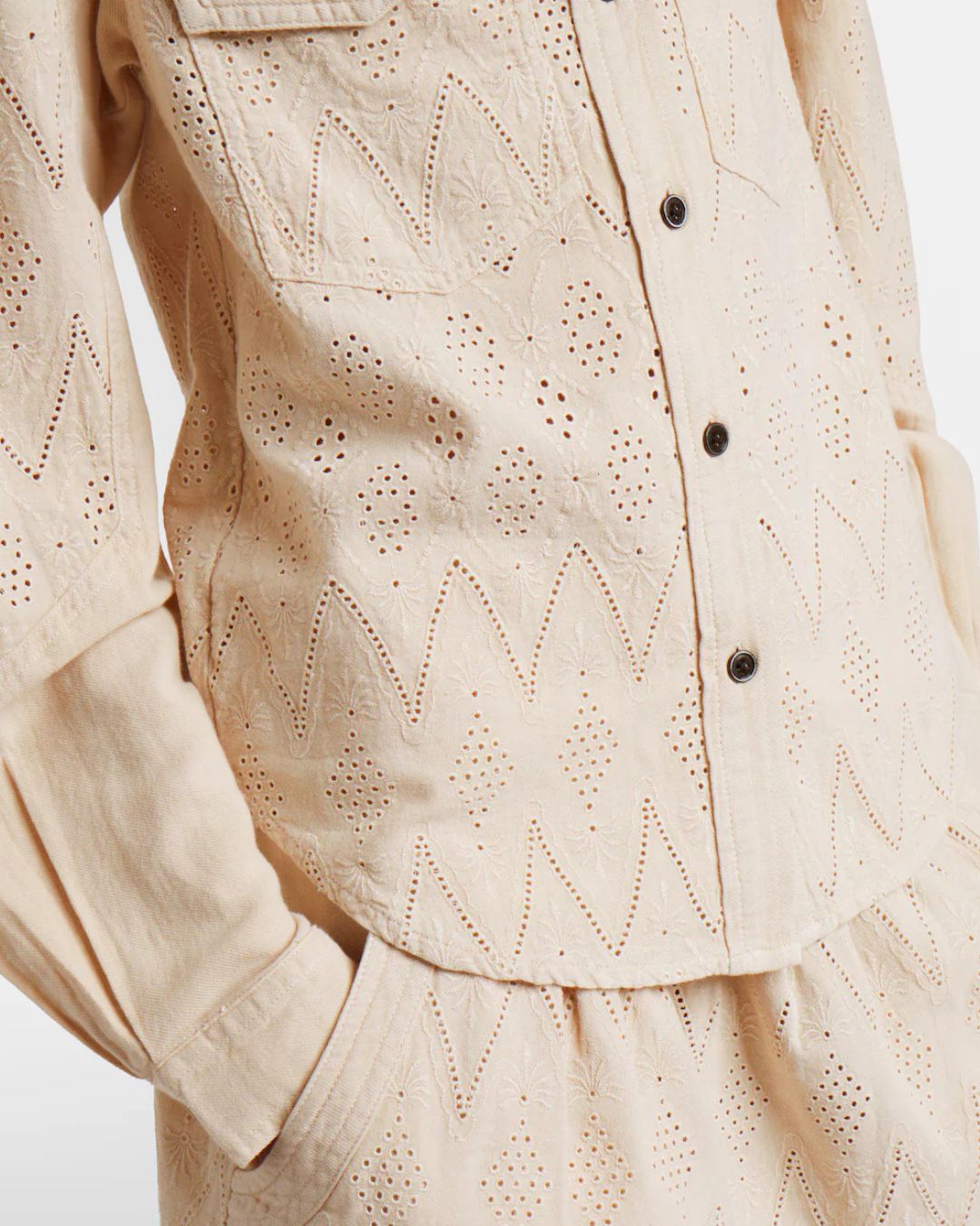Marant Etoile Kaina Dotted Cutwork Shirt - Beige