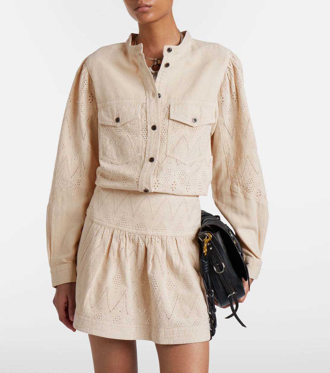 Marant Etoile Kaina Dotted Cutwork Shirt - Beige