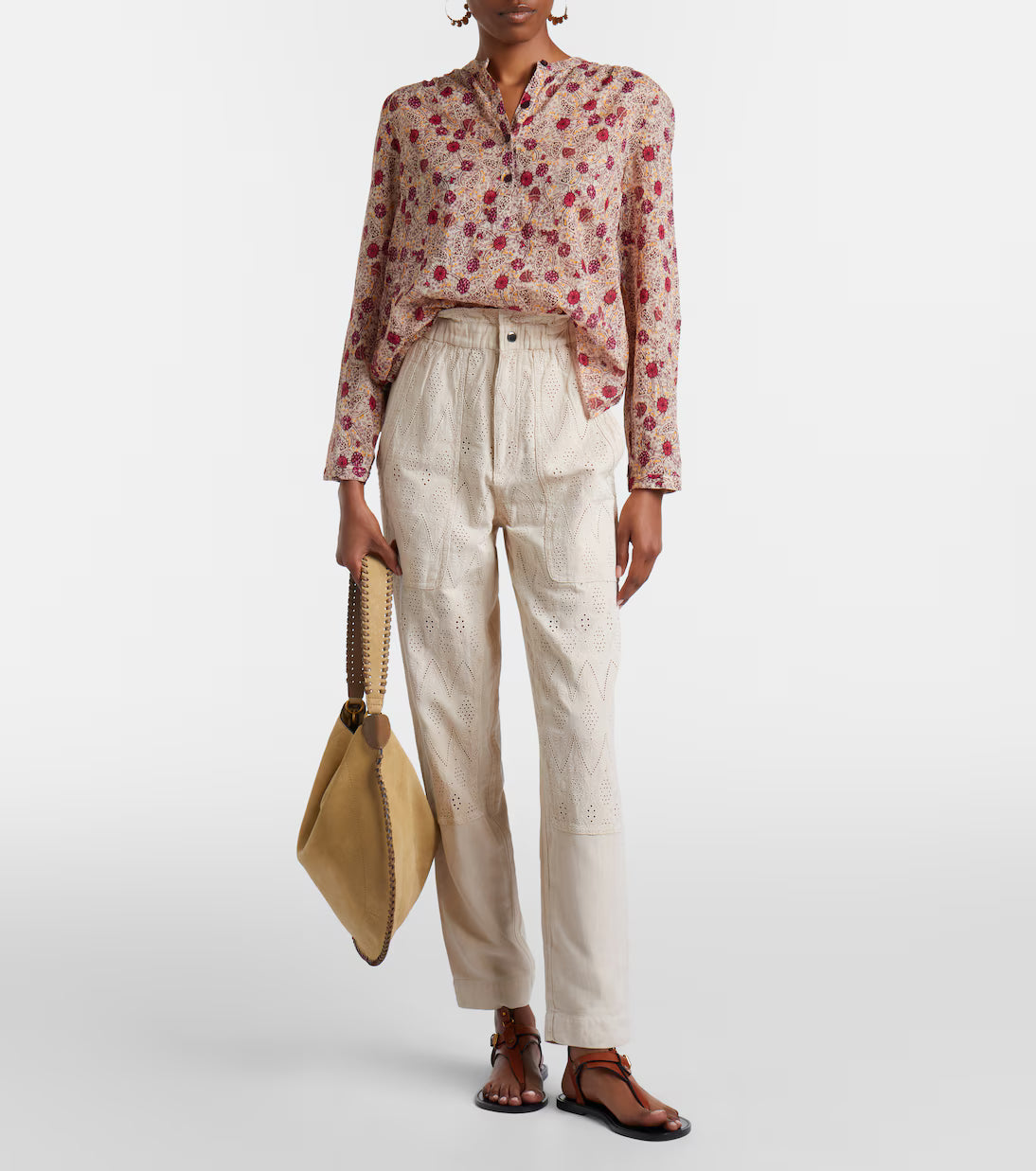 Marant Etoile Kylea Dotted Cutwork Trousers - Beige