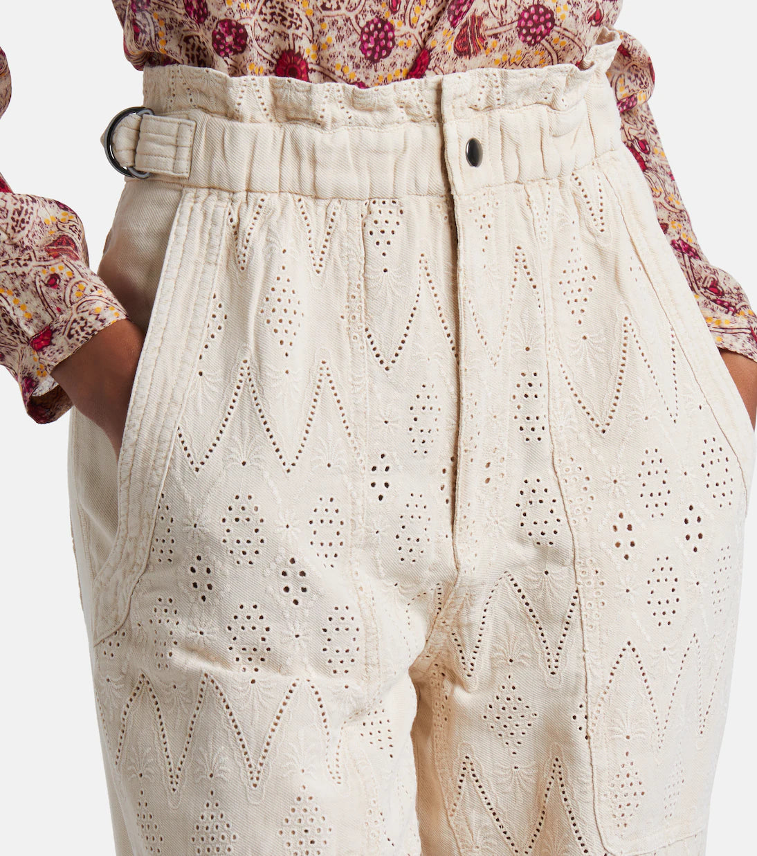 Marant Etoile Kylea Dotted Cutwork Trousers - Beige