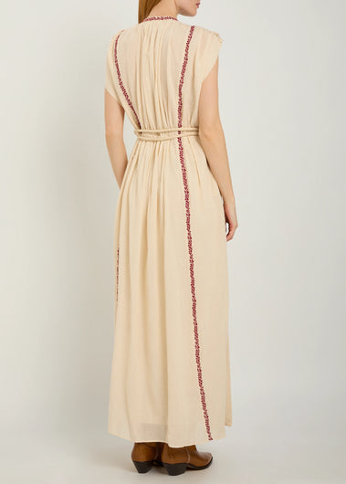 Marant Etoile Liviane Dress in Beige, Red