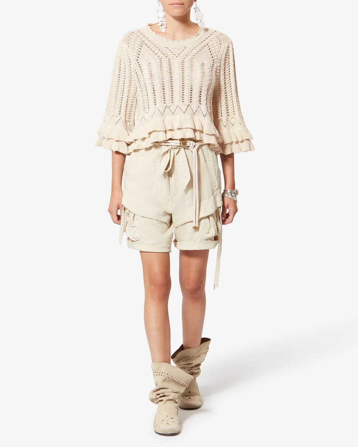 Marant Etoile Norma Crochet Knit in Ecru