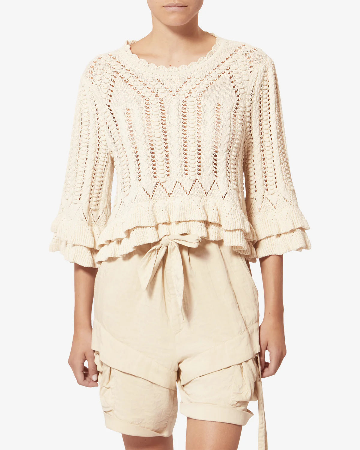 Marant Etoile Norma Crochet Knit in Ecru