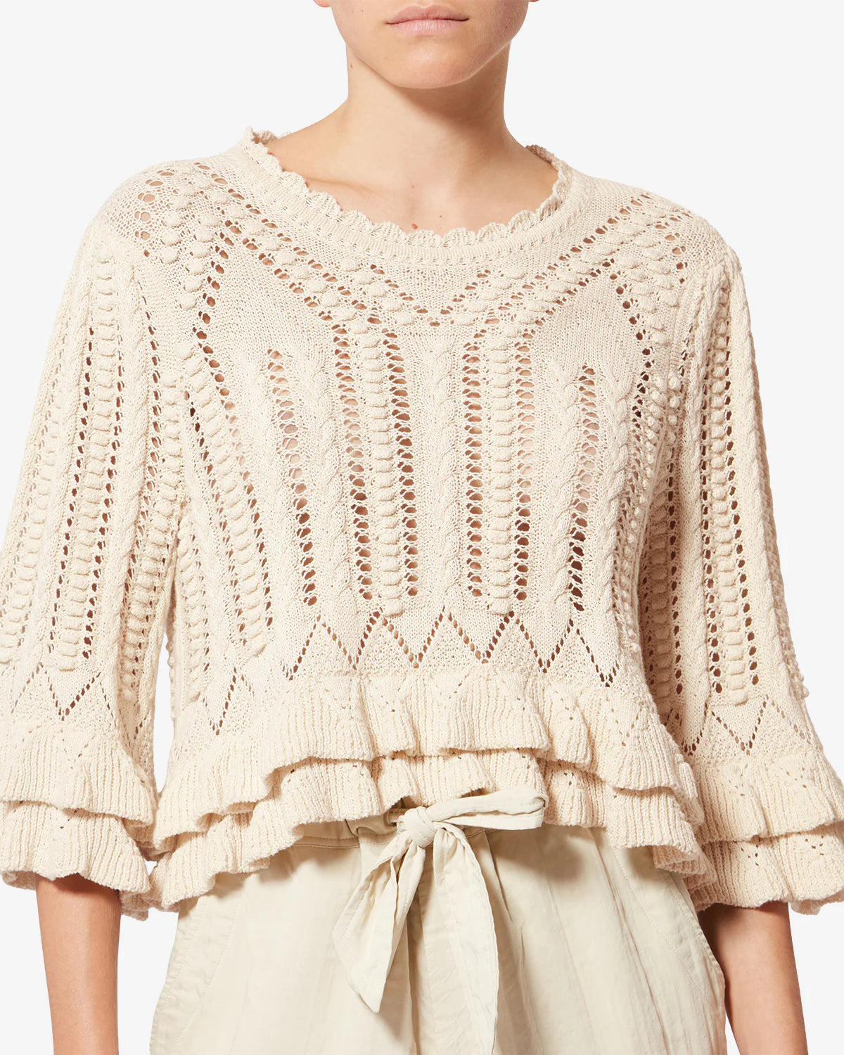 Marant Etoile Norma Crochet Knit in Ecru
