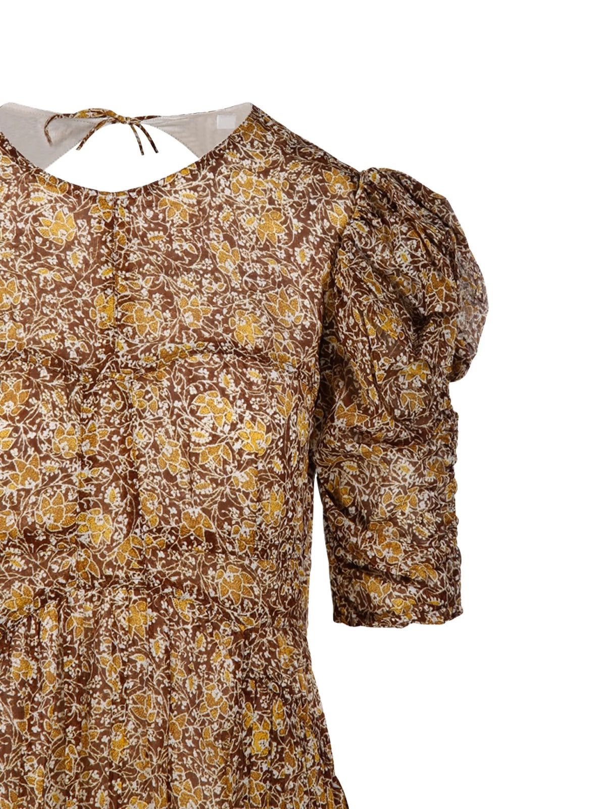 Marant Etoile Sichellia Floral Cotton Dress in Khaki