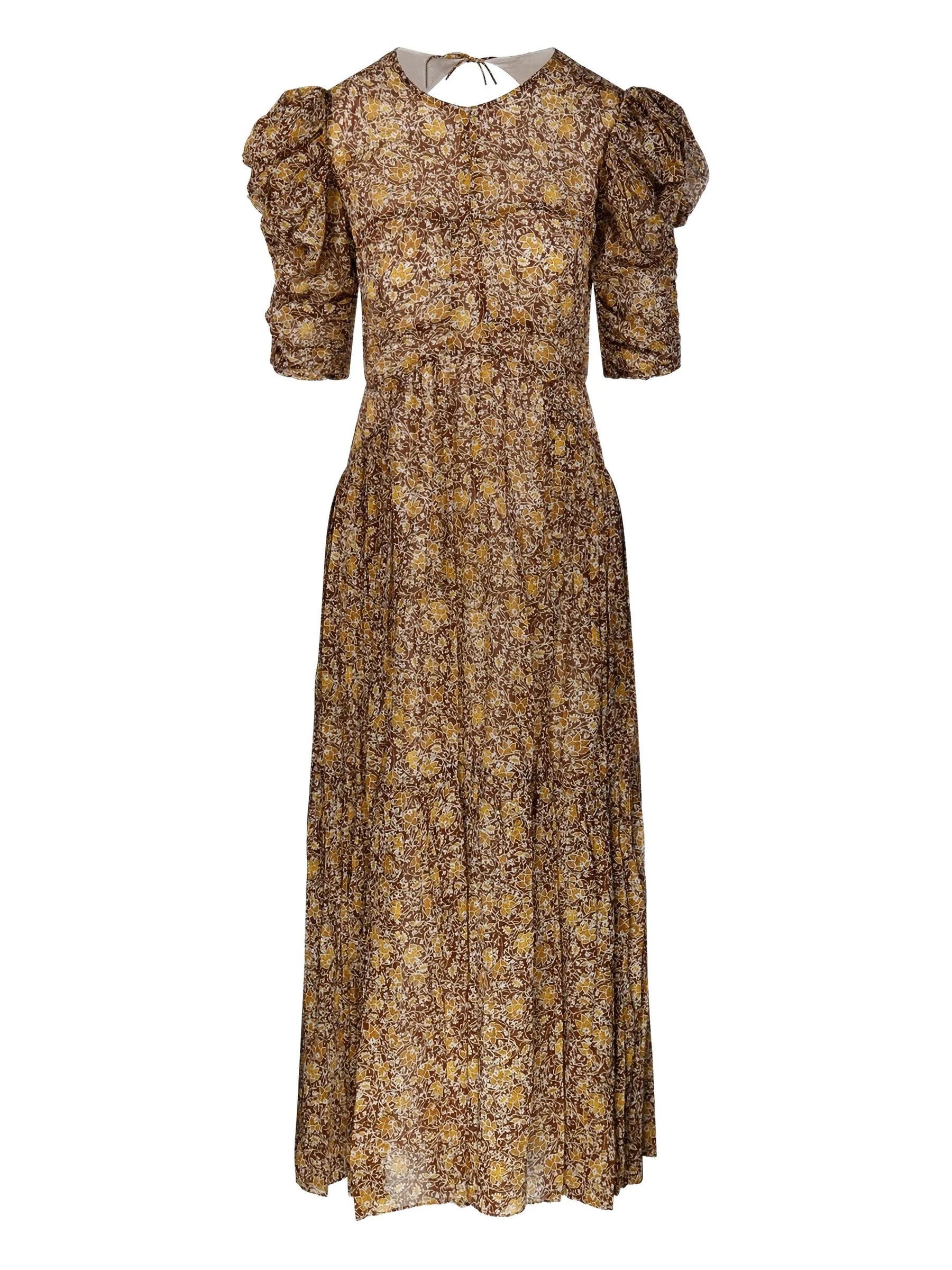 Marant Etoile Sichellia Floral Cotton Dress in Khaki