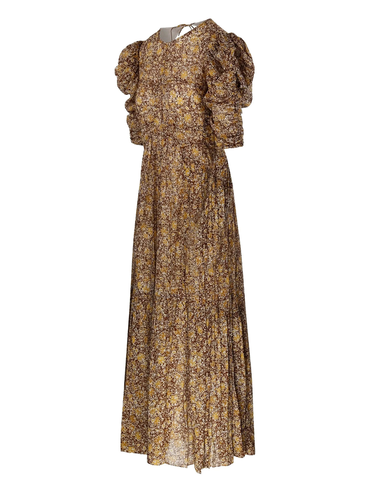 Marant Etoile Sichellia Floral Cotton Dress in Khaki