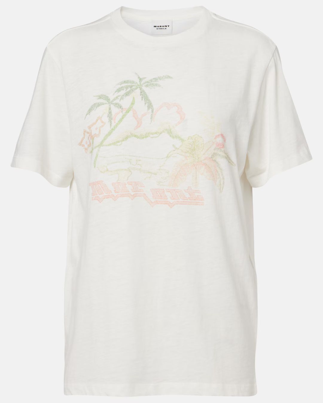 Marant Etoile Zewel Tee in Ecru, Orange