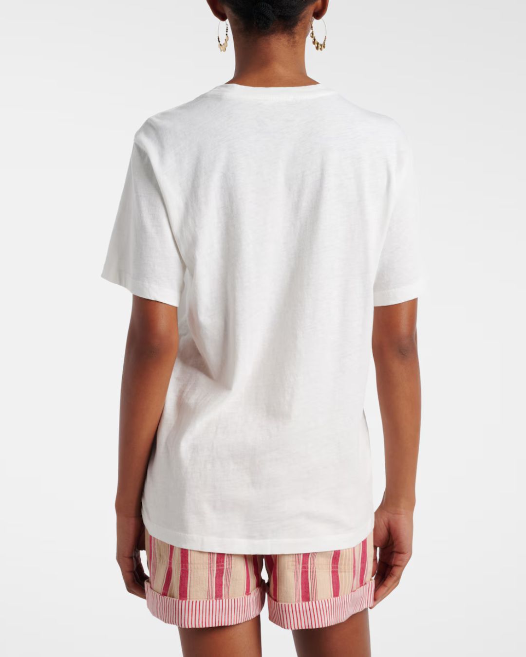 Marant Etoile Zewel Tee in Ecru, Orange