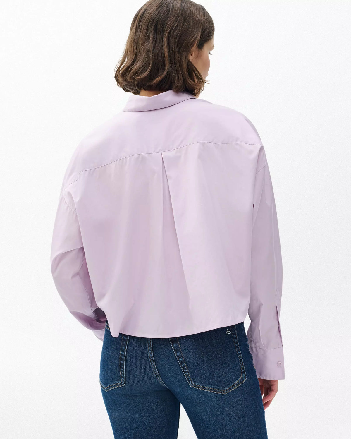 Rag & Bone Marin Cropped Shirt in Lavender