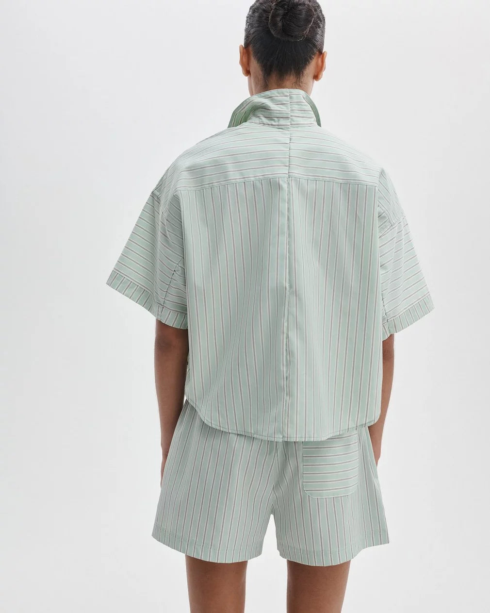 Rag &amp; Bone Marin SS Shirt in Green Stripe