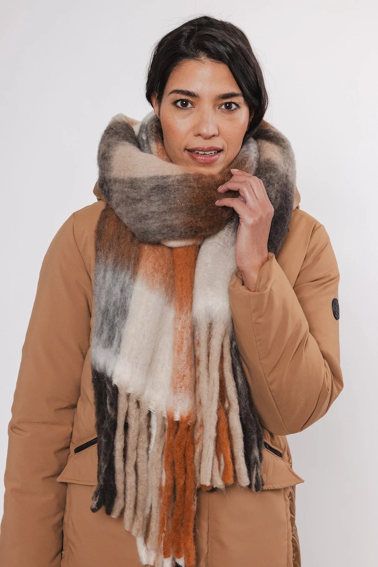 R&P Mavy Scarf in Russet Check