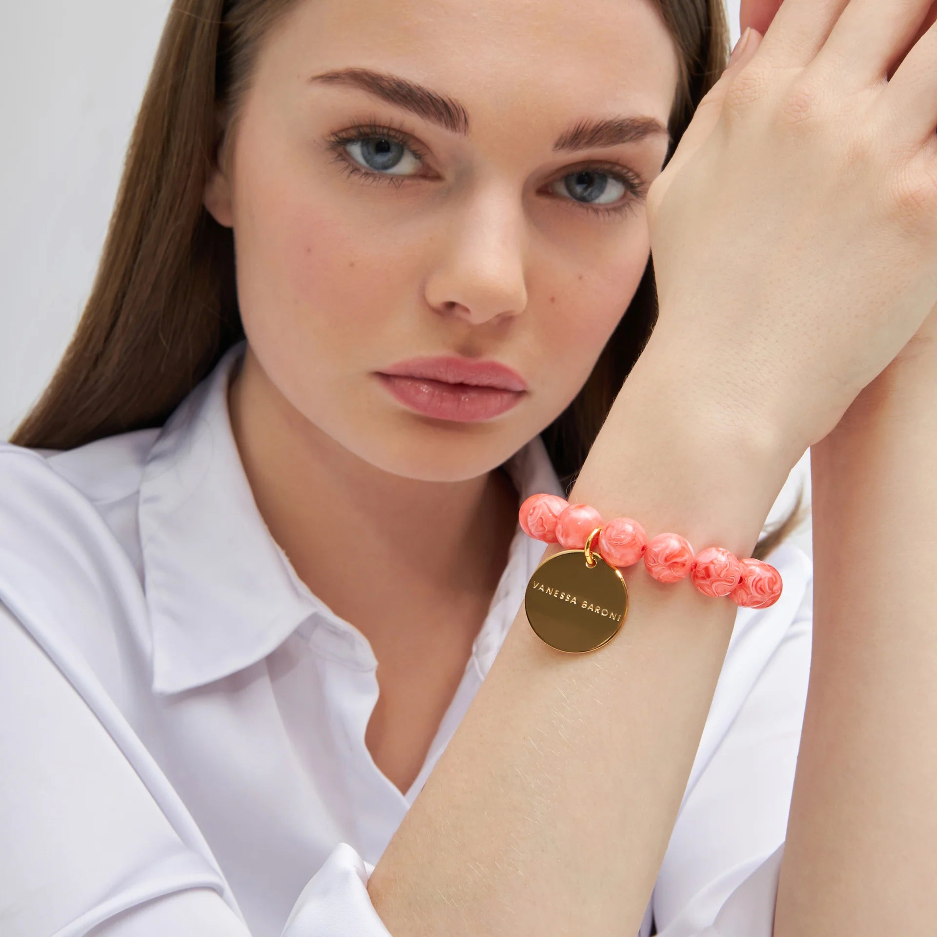 Vanessa Baroni Mini Beads Flex Bracelet in Strawberry Ice Cream