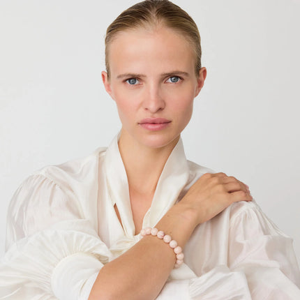 Vanessa Baroni Mini Beads Flex Bracelet - Ivory, Rose Marble