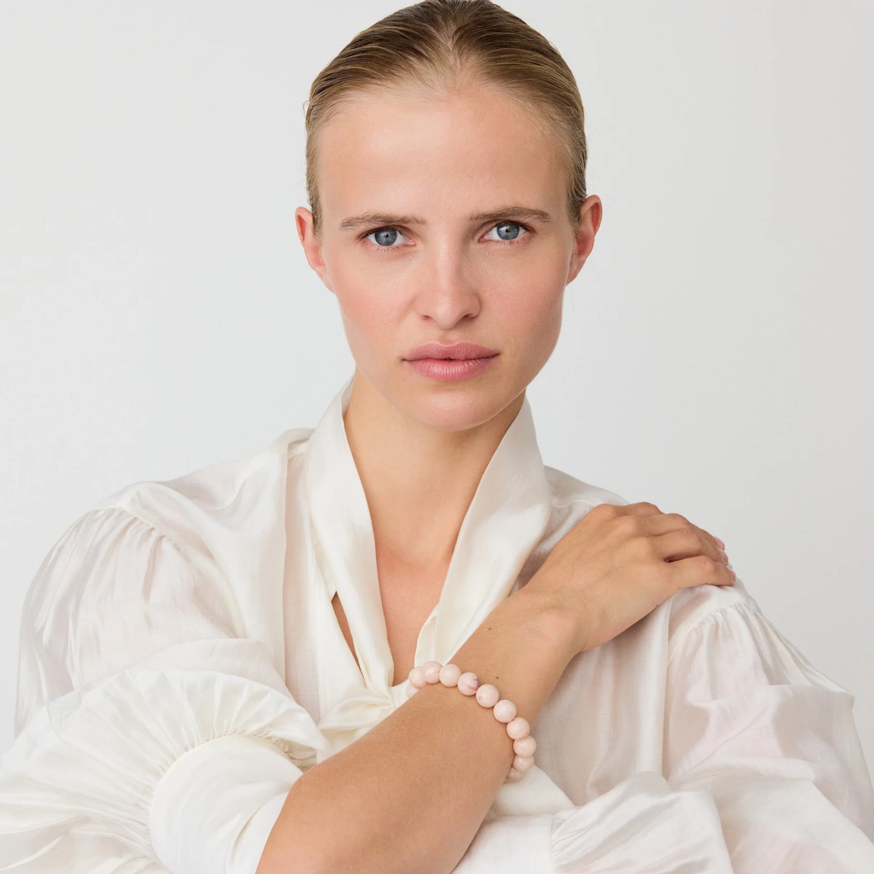 Vanessa Baroni Mini Beads Flex Bracelet - Ivory, Rose Marble