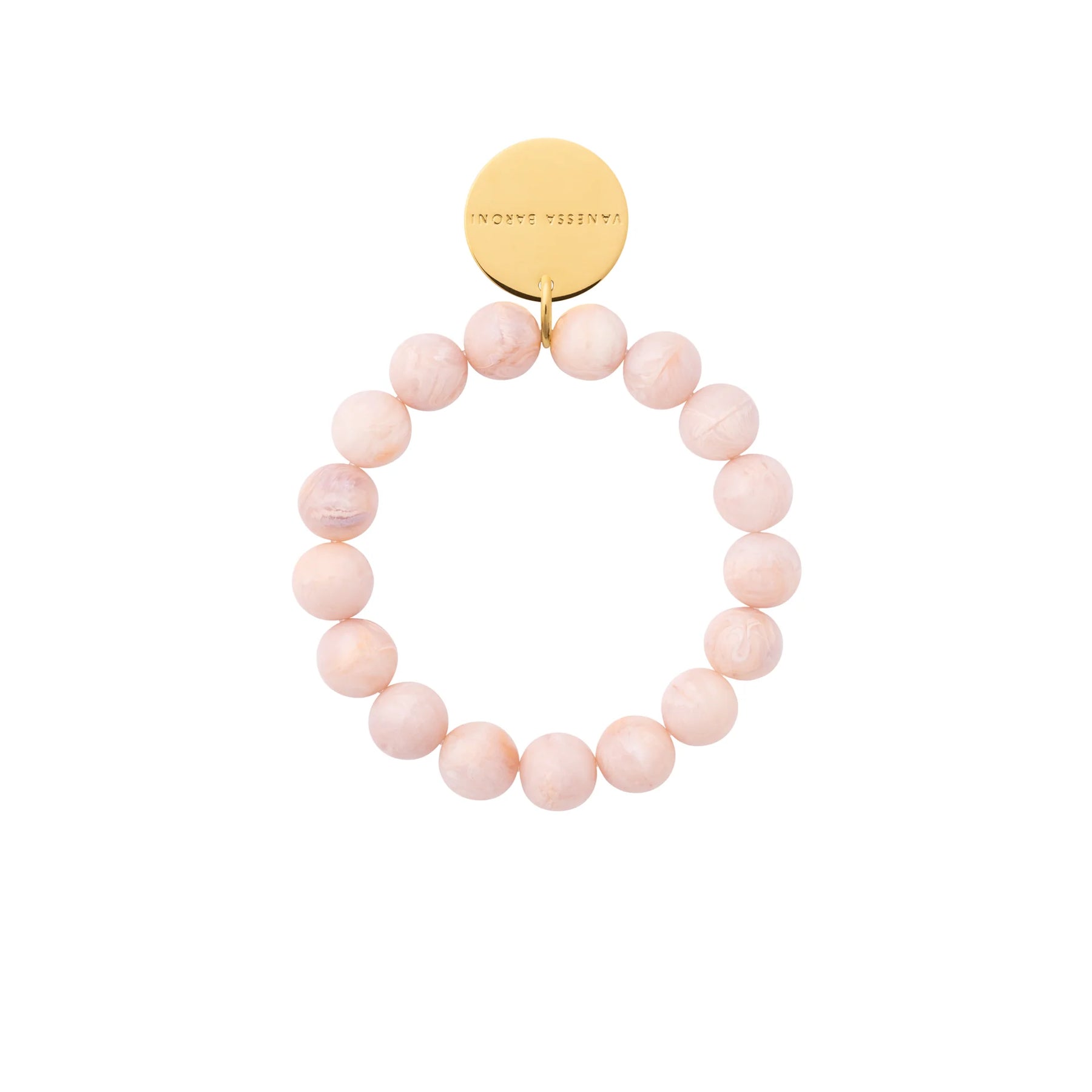 Vanessa Baroni Mini Beads Flex Bracelet - Ivory, Rose Marble