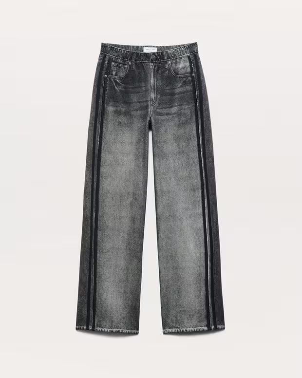 Rag & Bone Miramar Wide Leg Track Pant in Washed Black