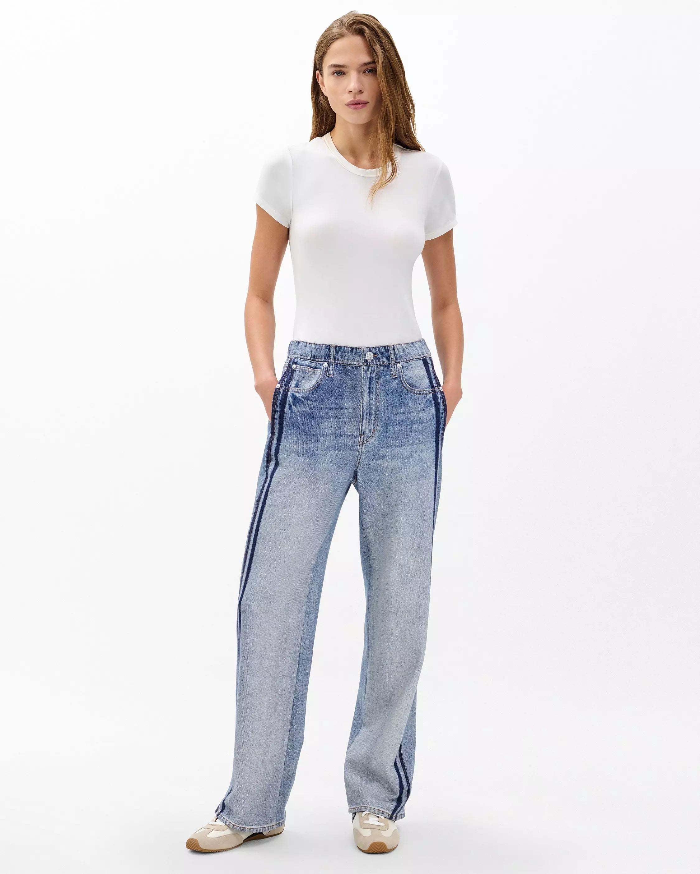 Rag & Bone Miramar Wide Leg Track Pant in Coney