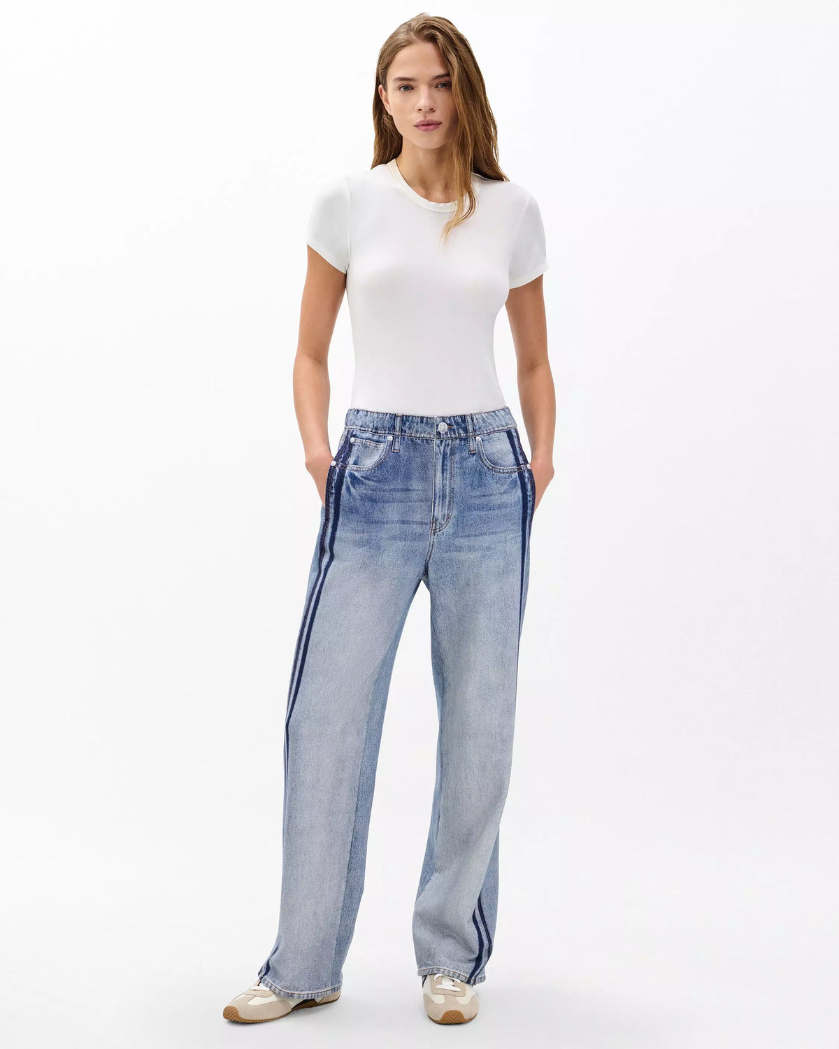 Rag & Bone Miramar Wide Leg Track Pant in Coney