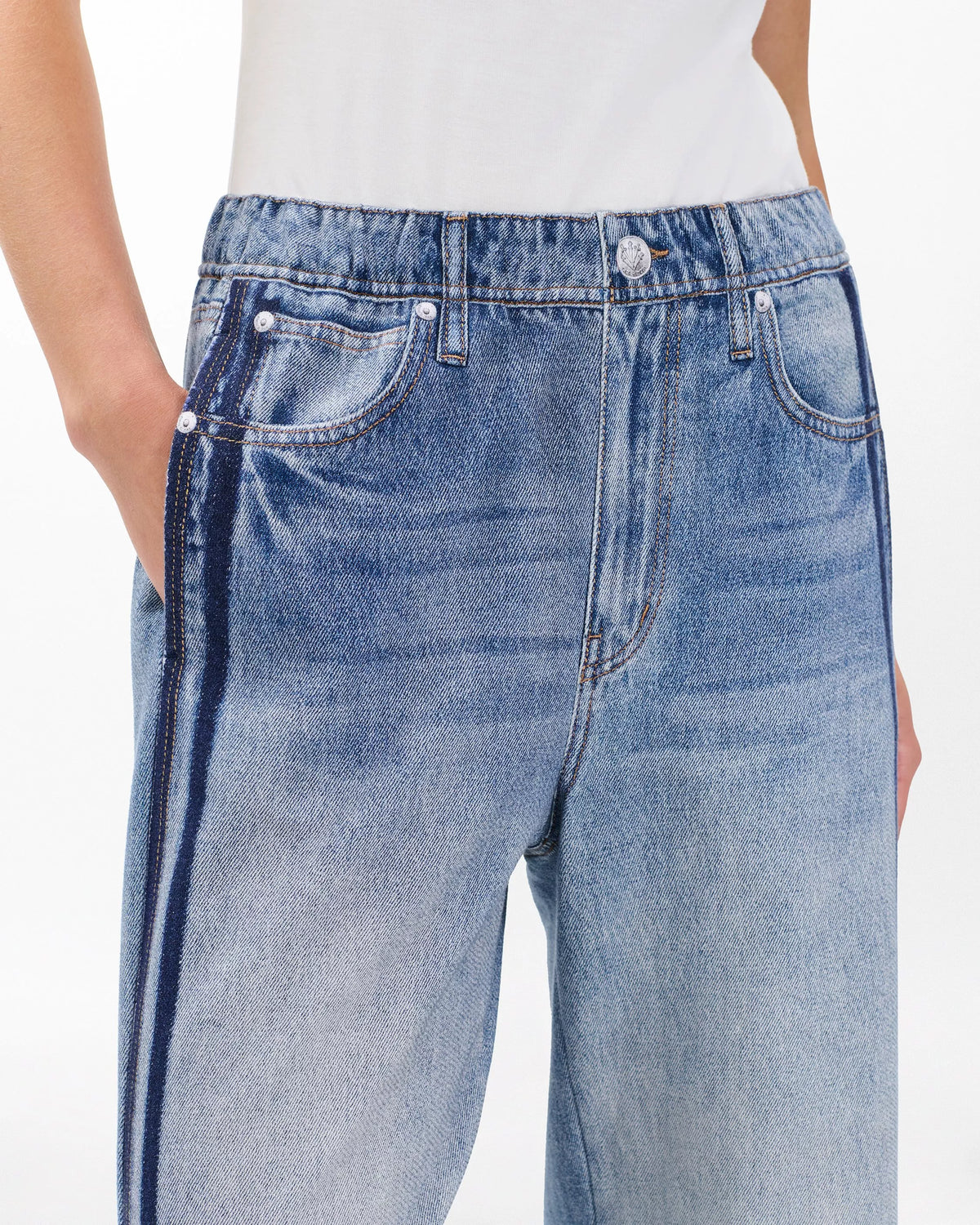 Rag & Bone Miramar Wide Leg Track Pant in Coney