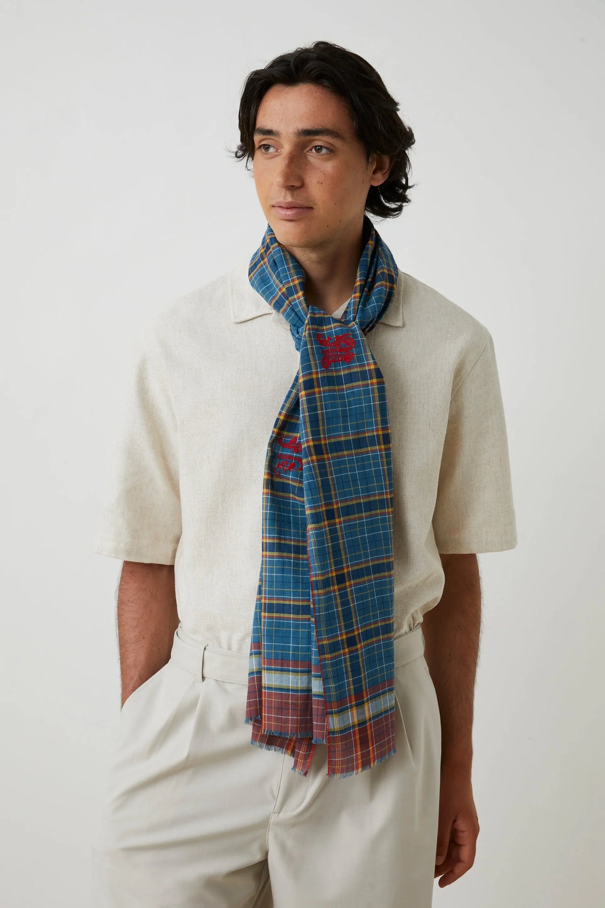 Moismont Alphabet 825 Scarf in Indigo