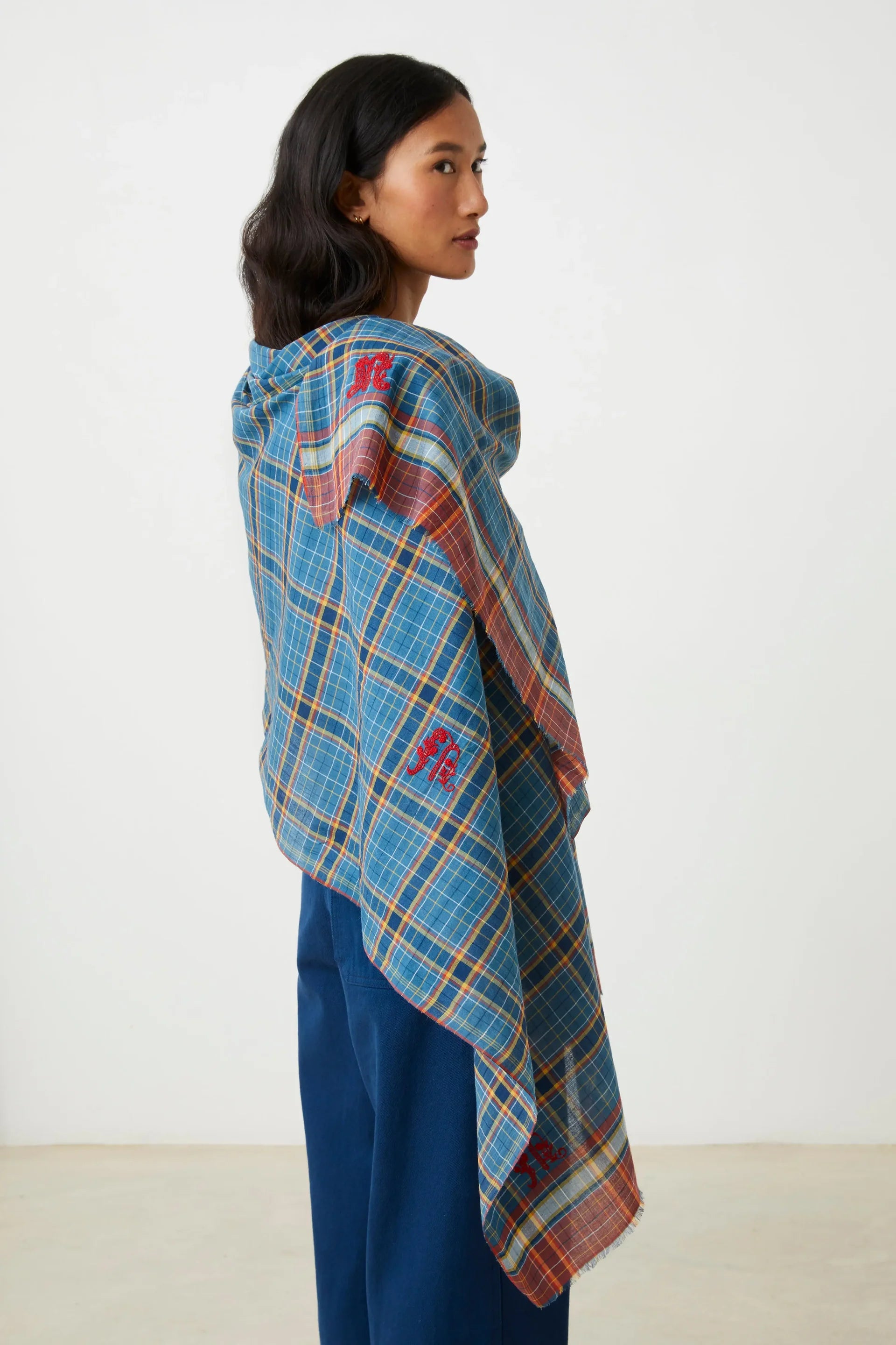 Moismont Alphabet 825 Scarf in Indigo