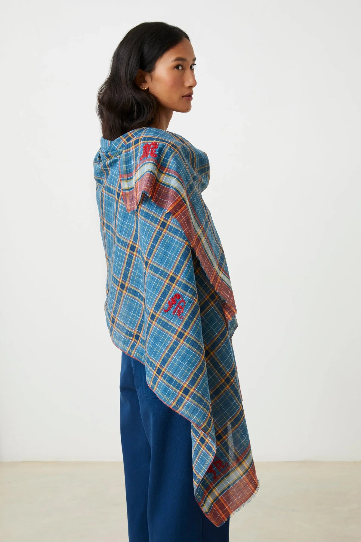 Moismont Alphabet 825 Scarf in Indigo