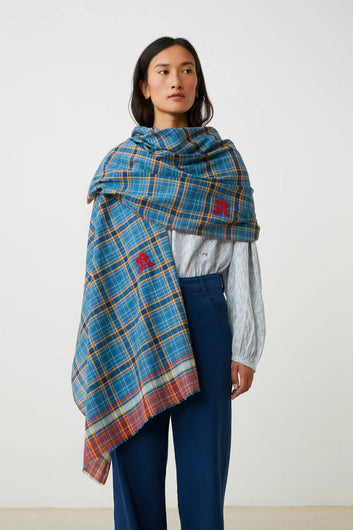 Moismont Alphabet 825 Scarf in Indigo