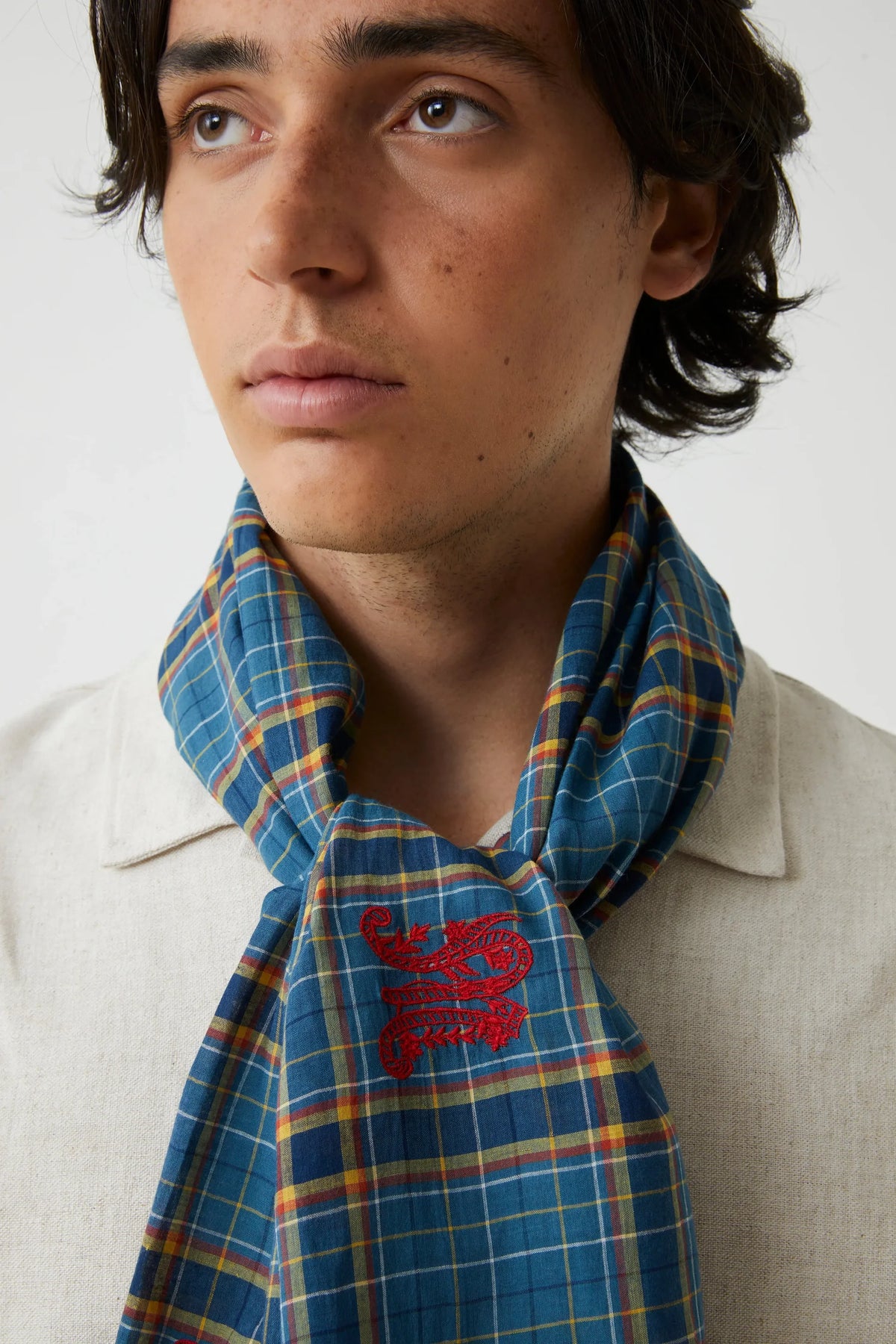 Moismont Alphabet 825 Scarf in Indigo